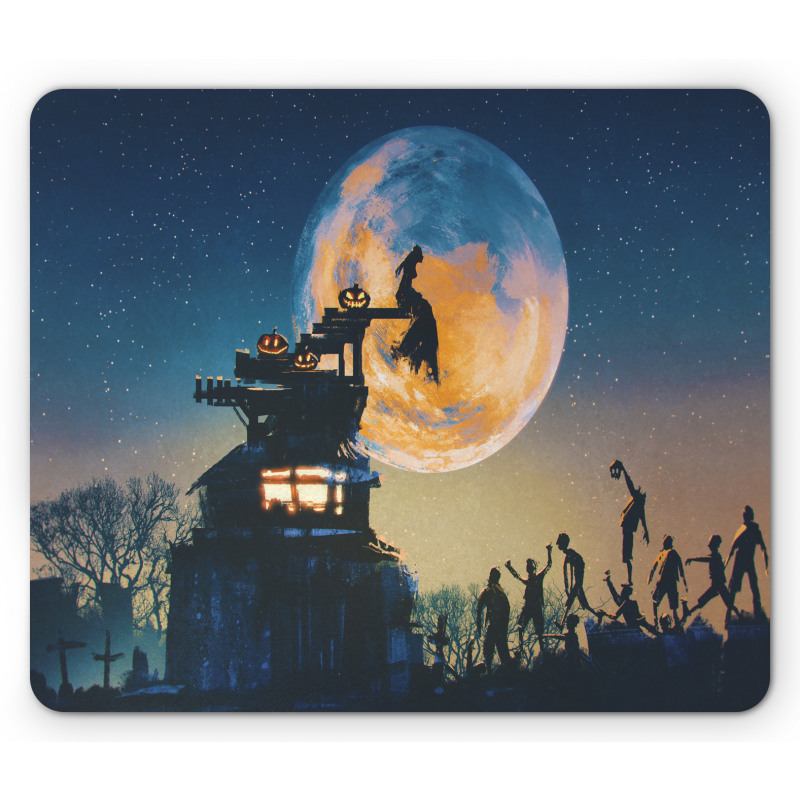 Moon Halloween Queen Mouse Pad