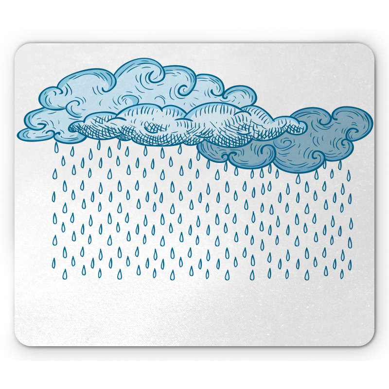 Rain Cloud Sketch Fall Mouse Pad