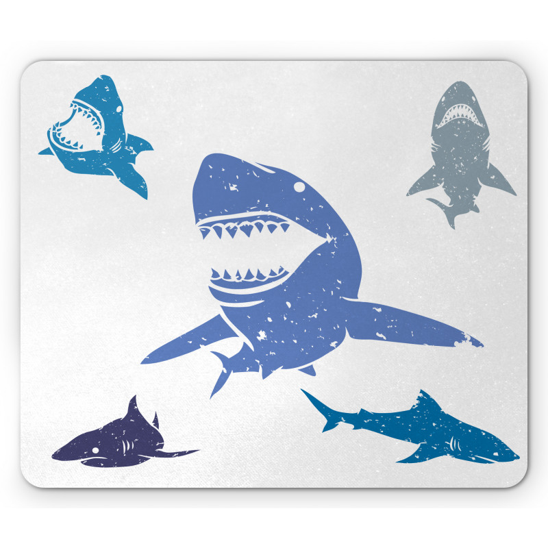 Grunge Sharks Wildlife Mouse Pad