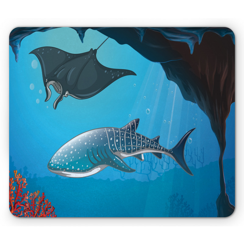 Swimming Shark Ocean Mouse Pad