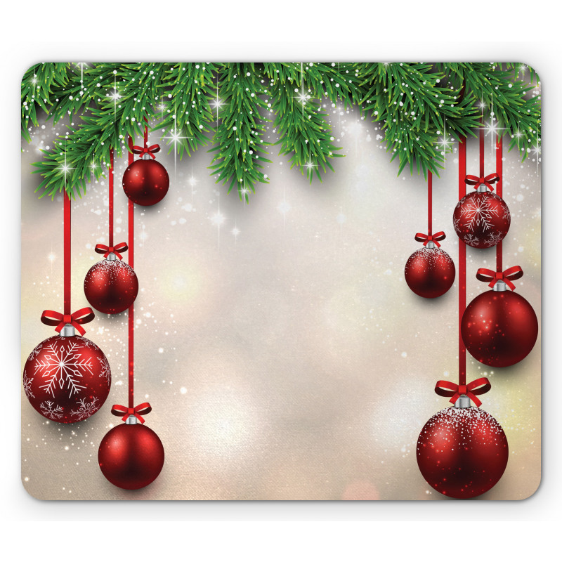 Red Balls Ribbons Mouse Pad