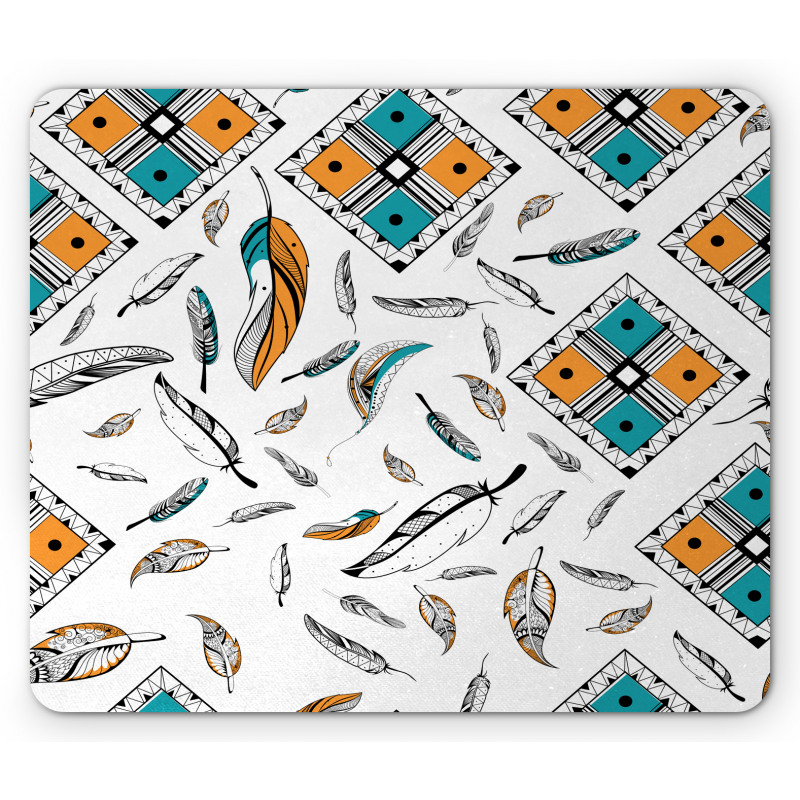 Tribal Bohemian Feather Mouse Pad