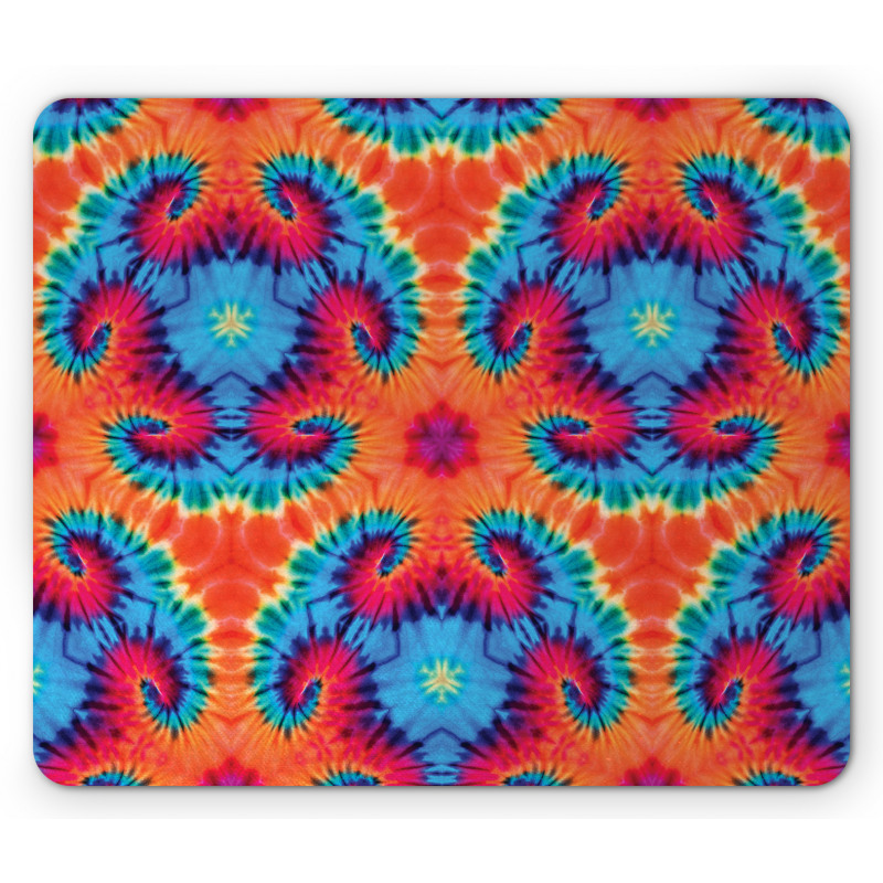 Orange and Blue Motif Colorful Mouse Pad