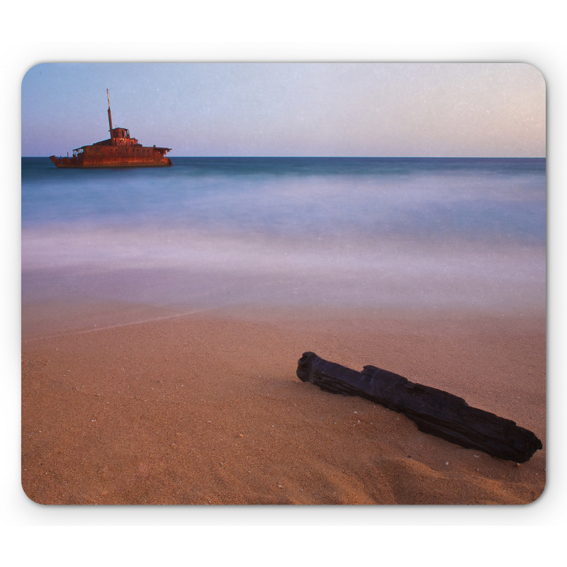 Shipwreck on Sea Dusk Mouse Pad