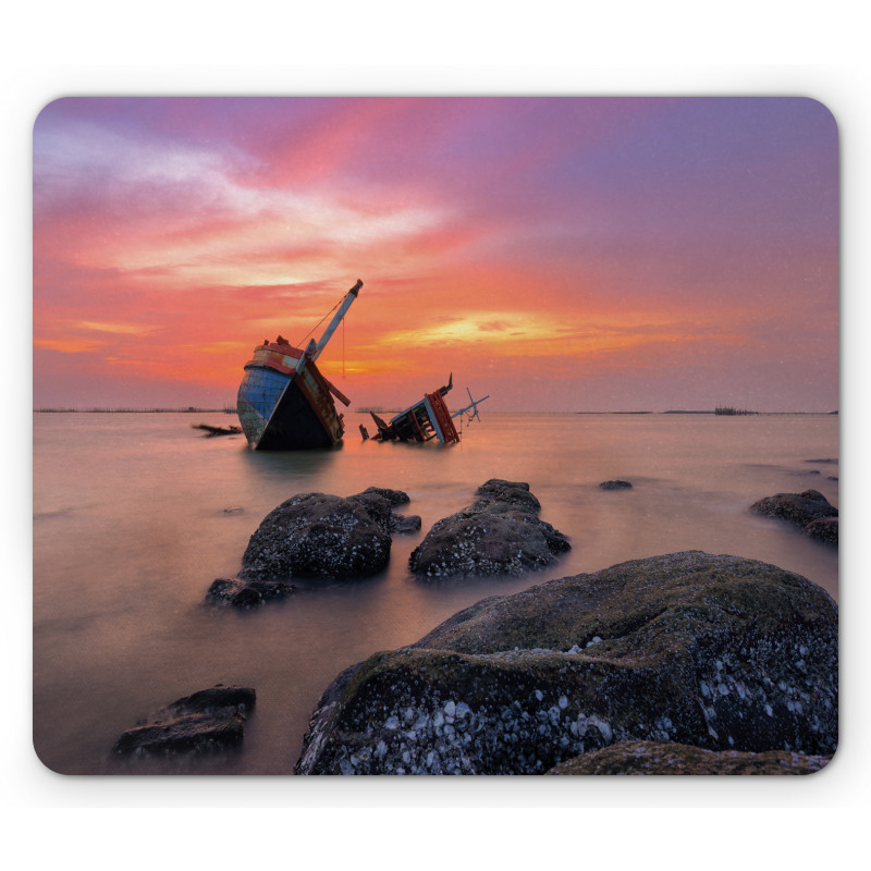 Foggy Water Sunset Mouse Pad