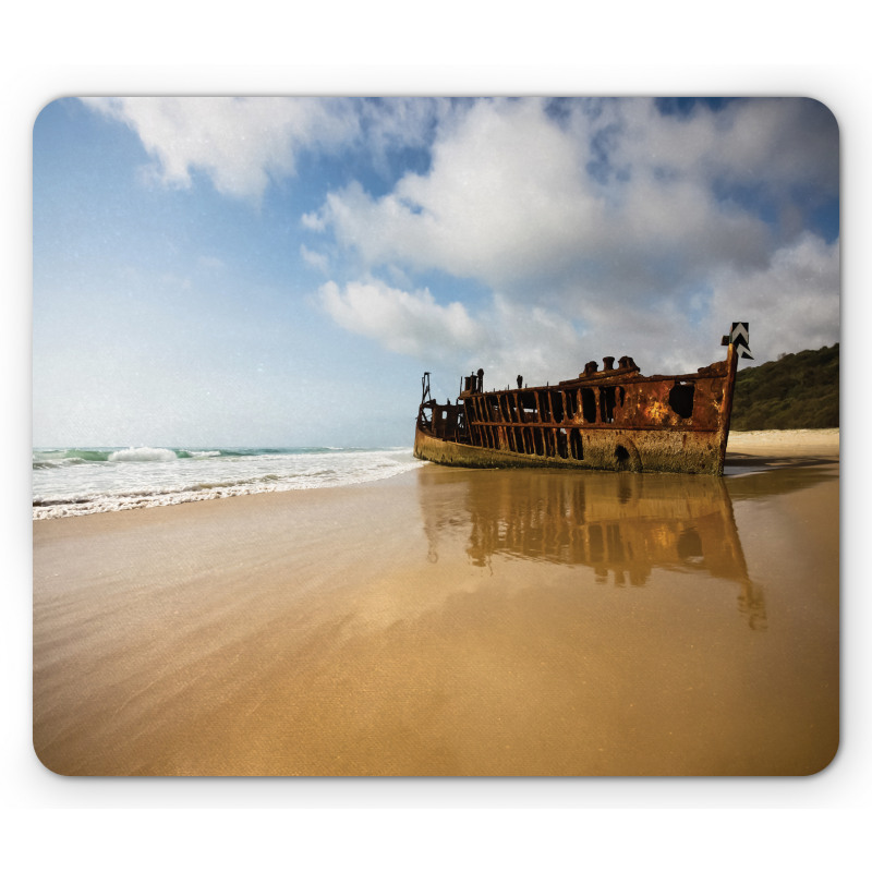 Antique Rusty Ship Wreck Mouse Pad