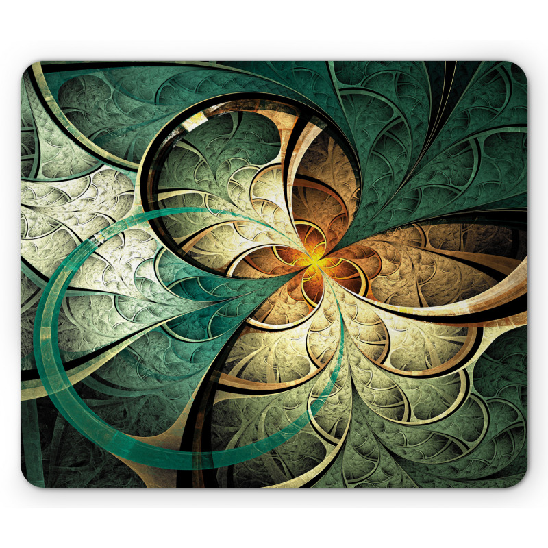 Surreal Flowers Motif Mouse Pad