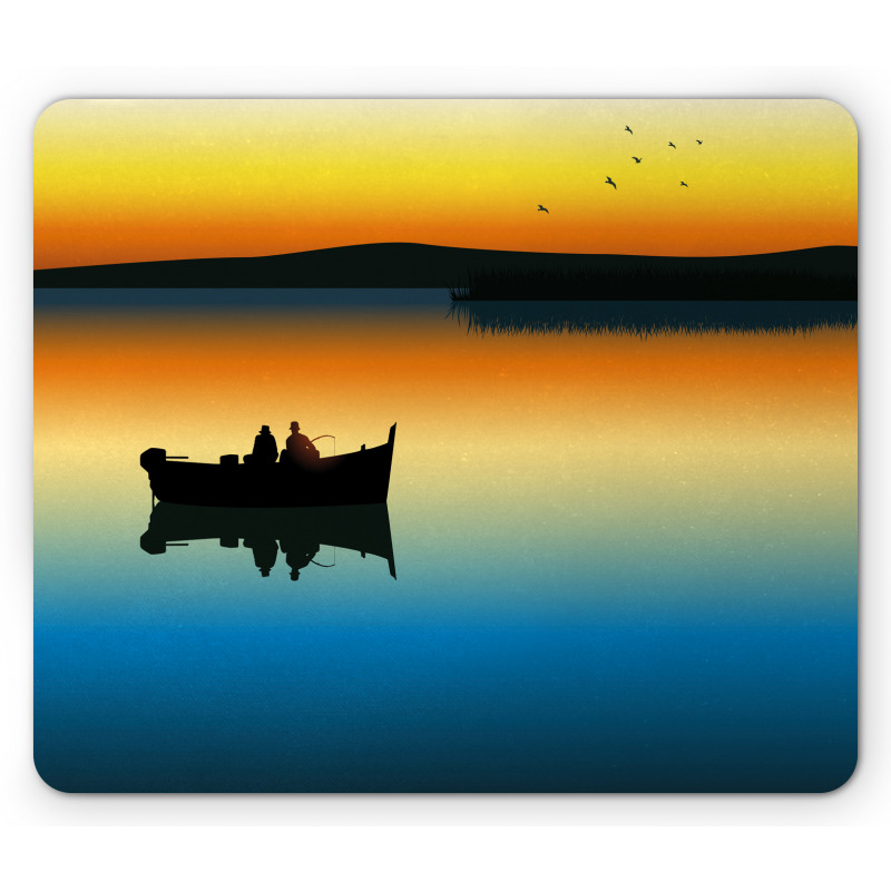 Sunset at Lake Fishing Mouse Pad