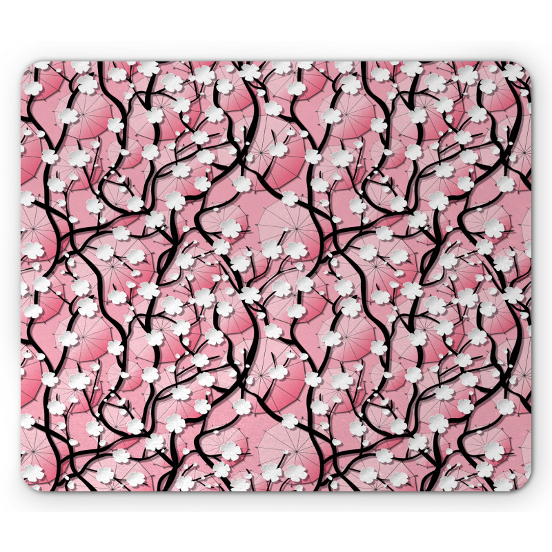 Sakura Tree Umbrellas Mouse Pad