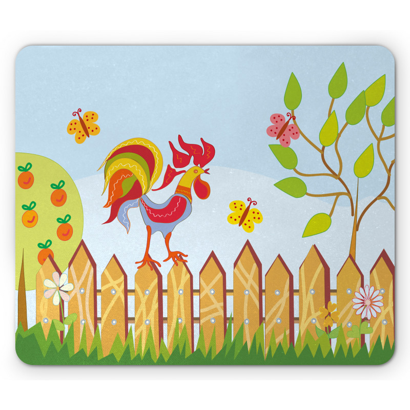 Tree Butterfly and Flower Mouse Pad