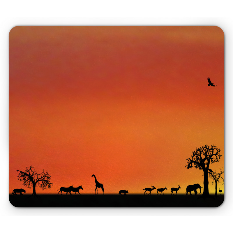 Safari Sunset with Gull Mouse Pad