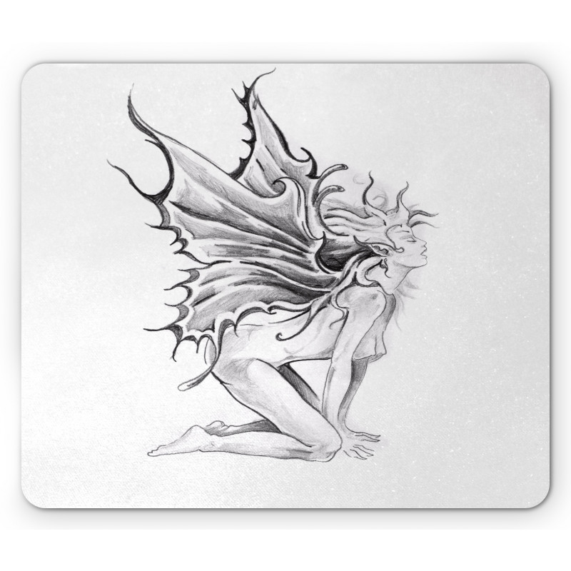 Pencil Drawing Angels Mouse Pad