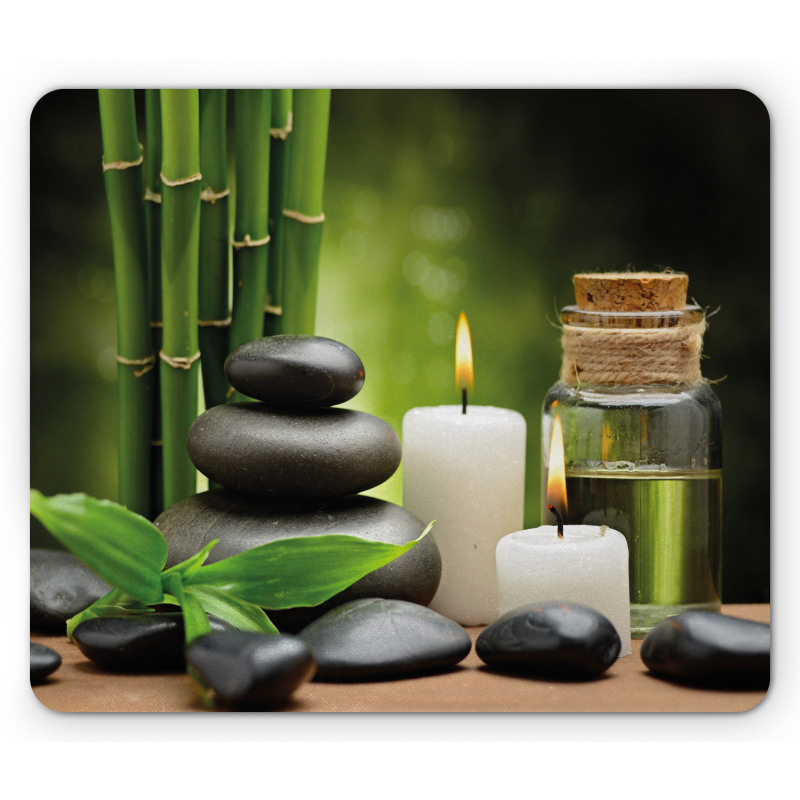 Hot Rocks Candles Bamboos Mouse Pad