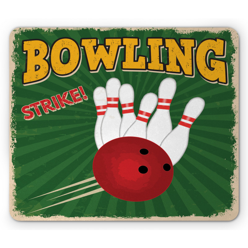 Bowling Strike Green Mouse Pad