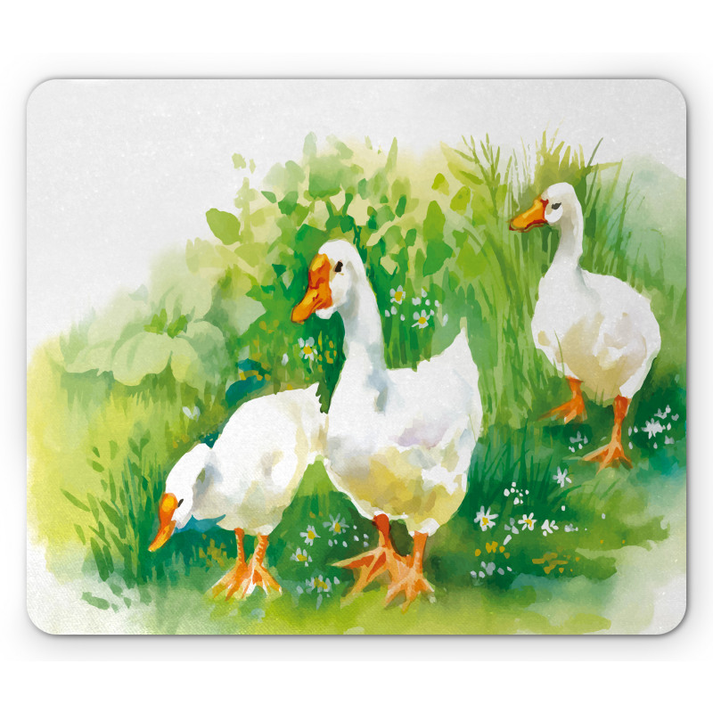 Goose Farm Lake Plants Mouse Pad