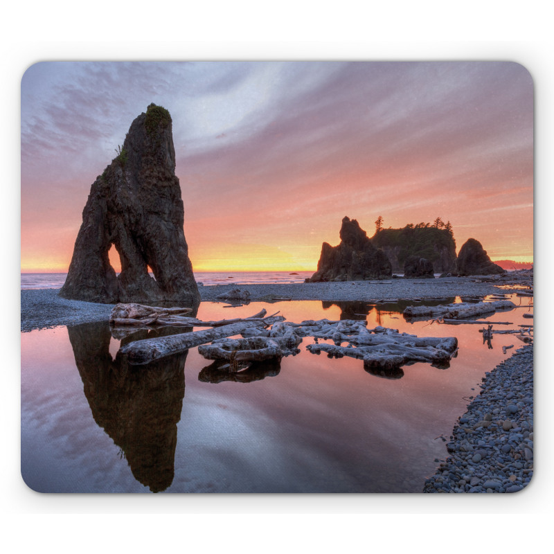 Sunset Sea Stacks Beach Mouse Pad