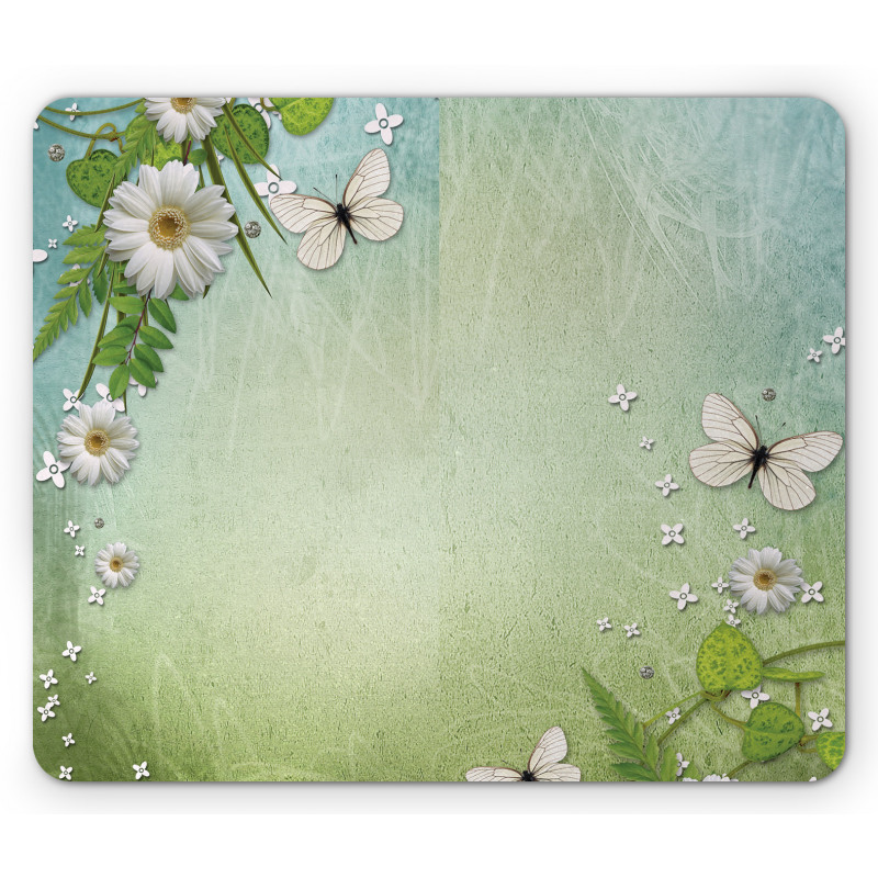 Flowers and Butterflies Mouse Pad