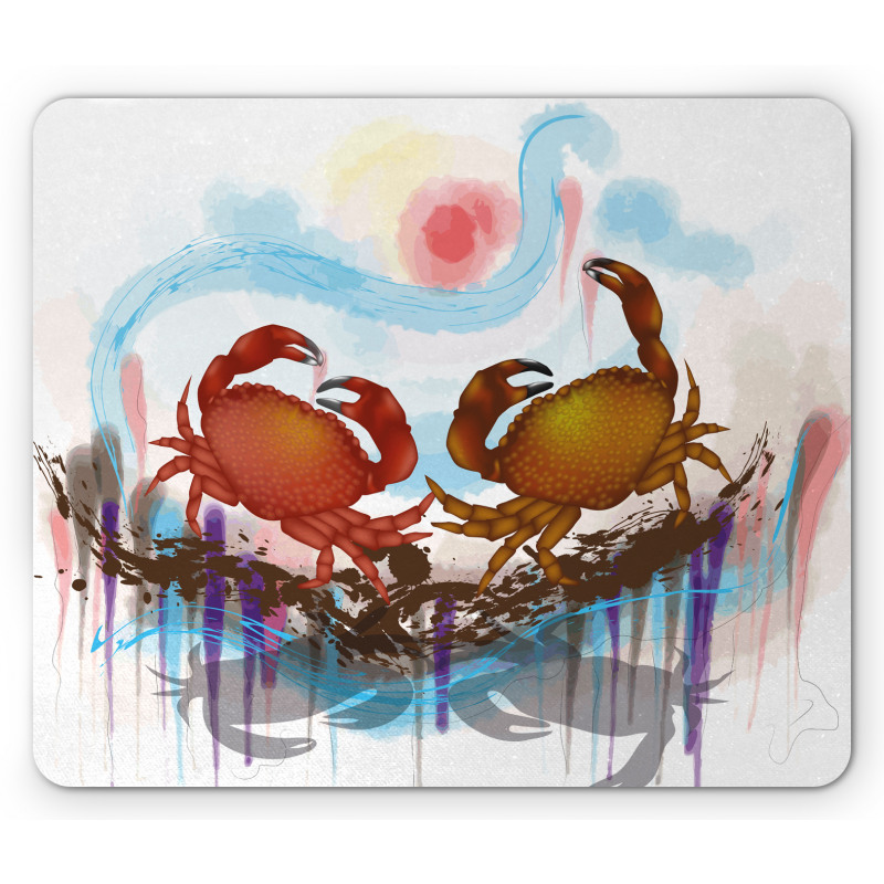 2 Crabs Dancing Sea Mouse Pad