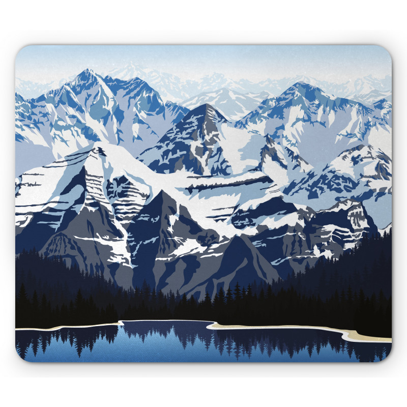 Mountain with Snow View Mouse Pad