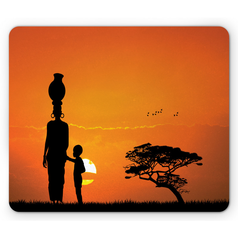 Child and Mother in Desert Mouse Pad