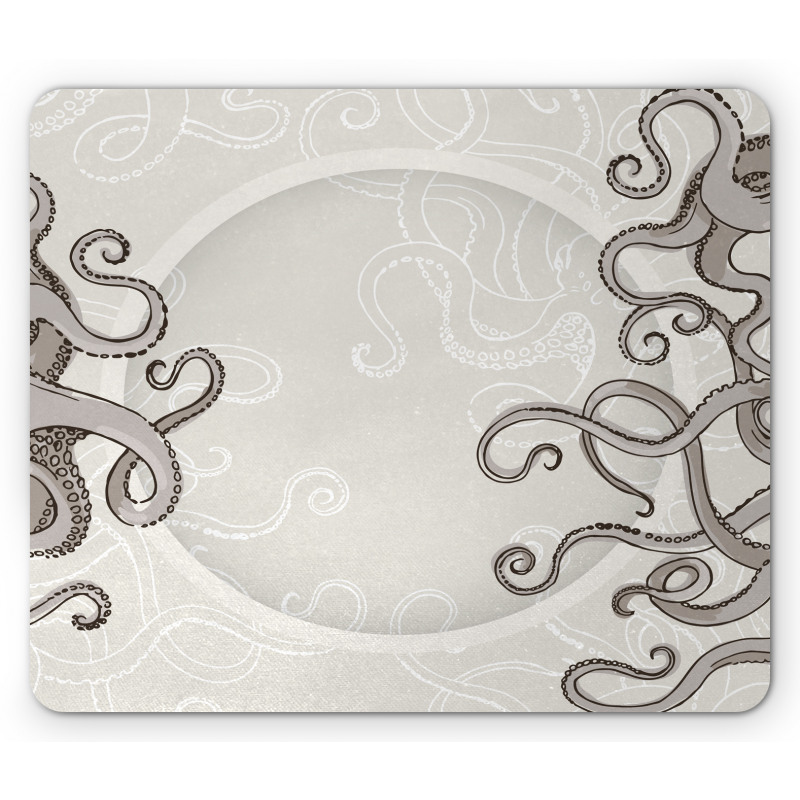 Fish Octopus Circular Mouse Pad