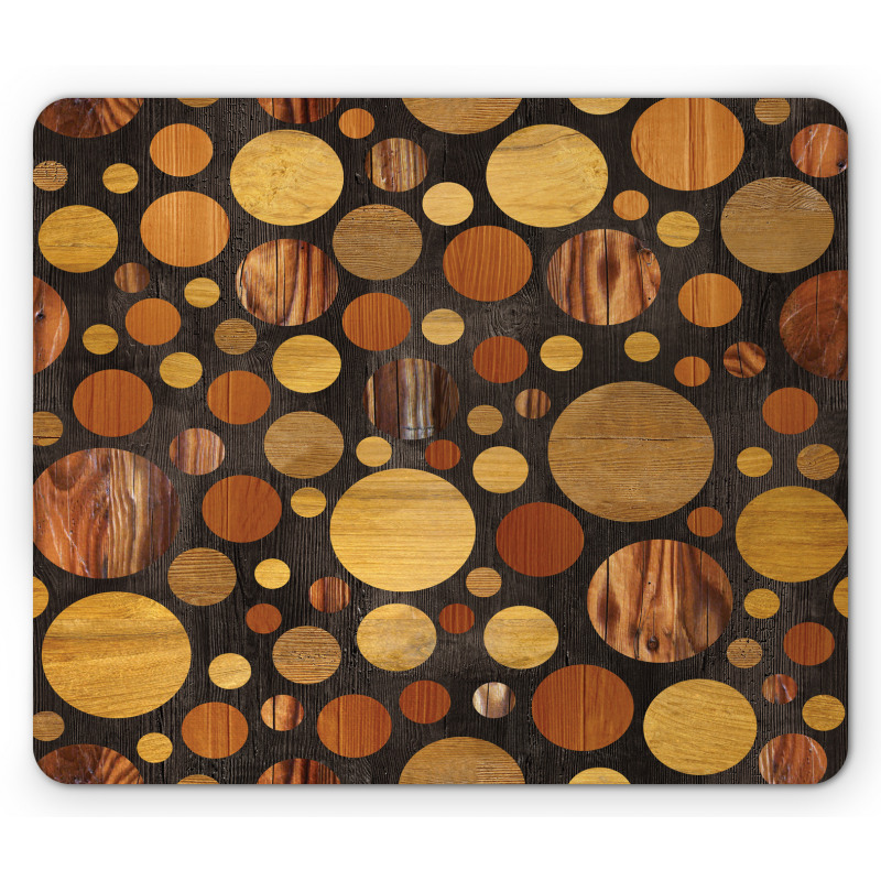 Brown Abstract Circles Mouse Pad