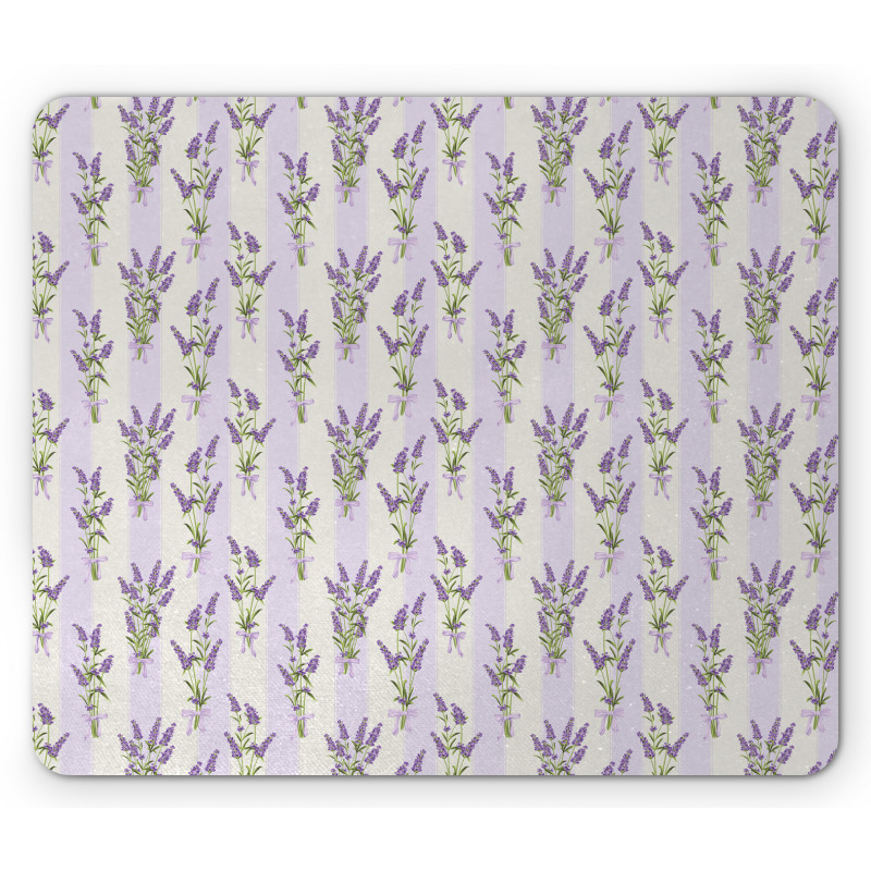 Stripes and Flowers Mouse Pad