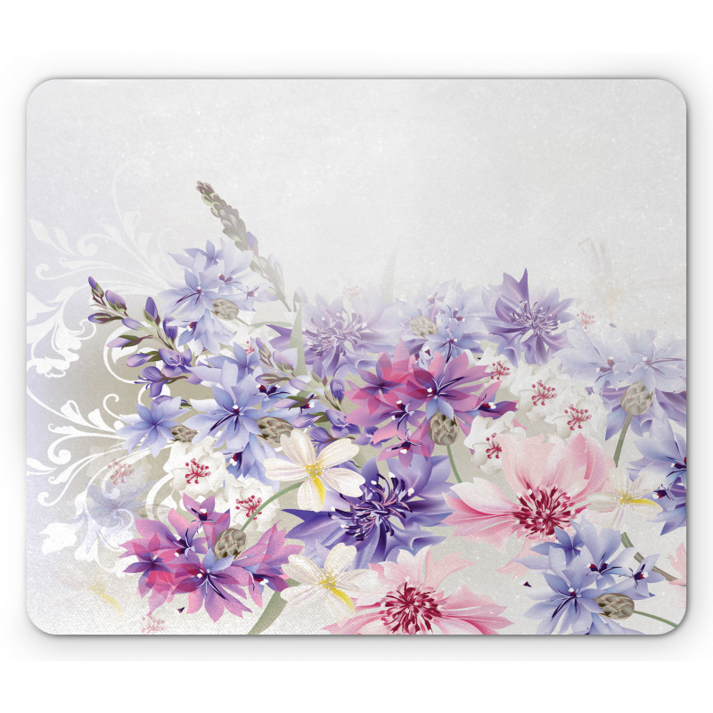 Pink Purple Flowers Mouse Pad