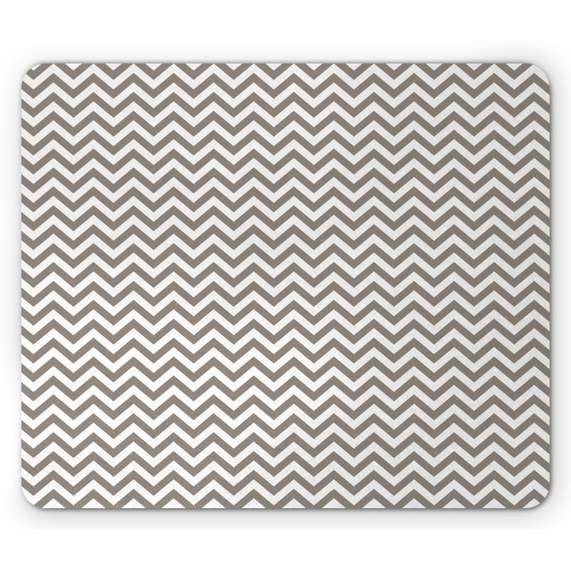 Grey and White Zig Zag Mouse Pad