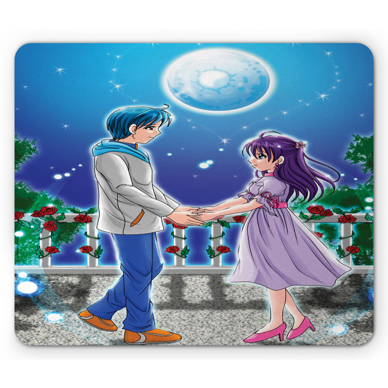 Romantic Manga Couple Mouse Pad