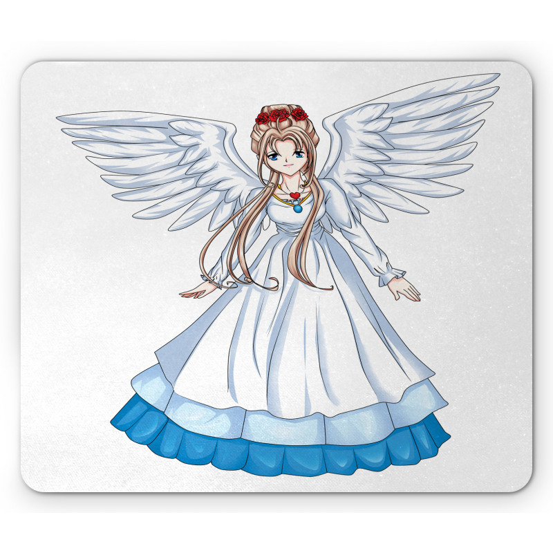 Cartoon with Angel Wings Mouse Pad