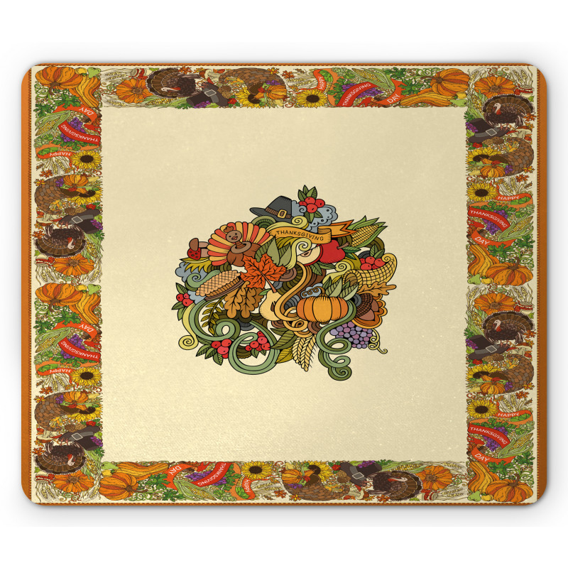 Pumpkin Wreath Bow Mouse Pad