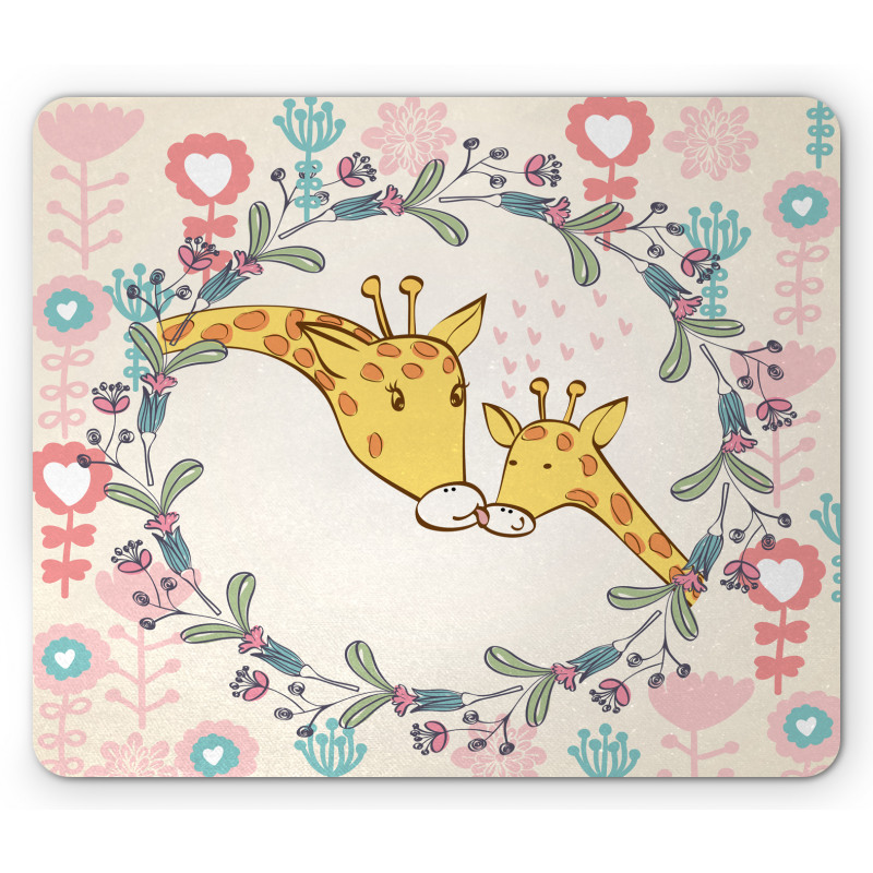 Cartoon Mom and Kid Mouse Pad