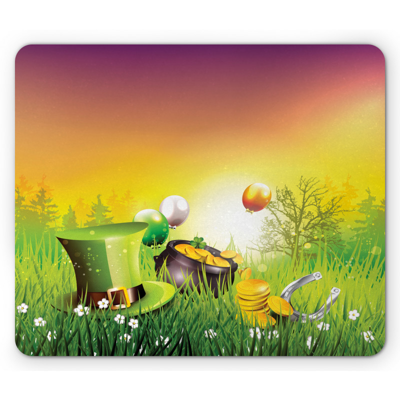 Balloons Hat Gold Mouse Pad