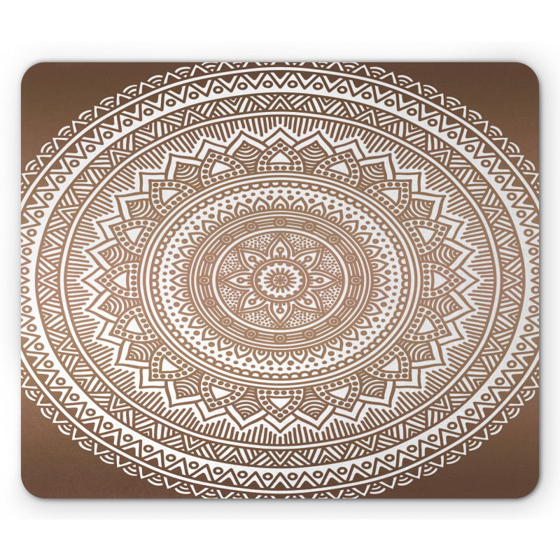 Detailed Round Flower Mouse Pad