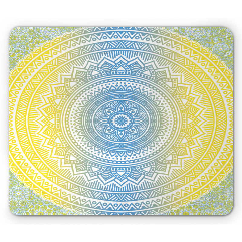 Blue Ombre Mandala Mouse Pad