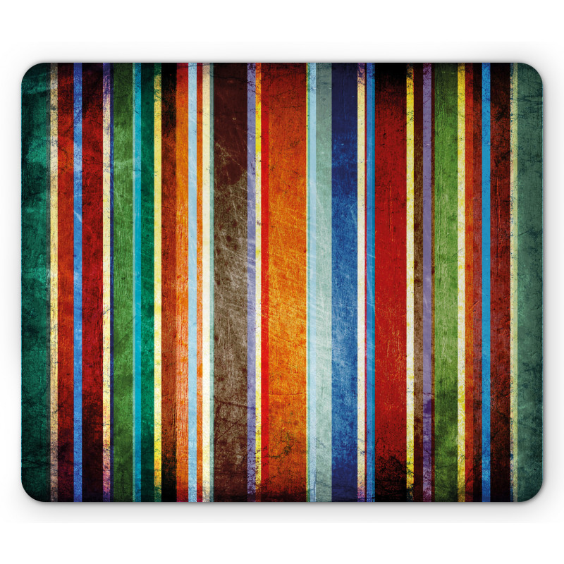 Retro Colorful Bands Mouse Pad