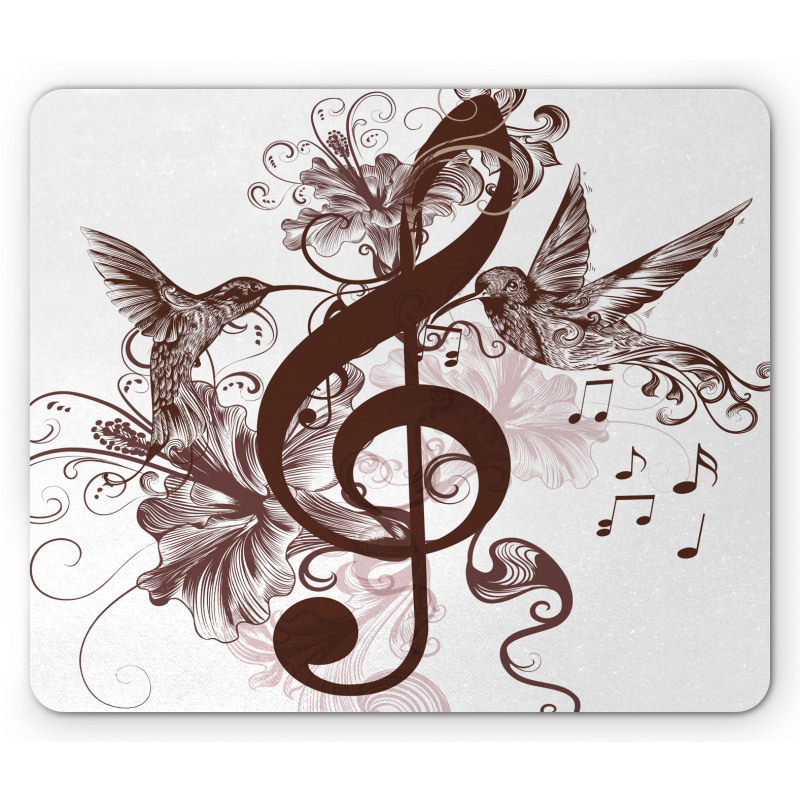 Floral Design with Birds Mouse Pad