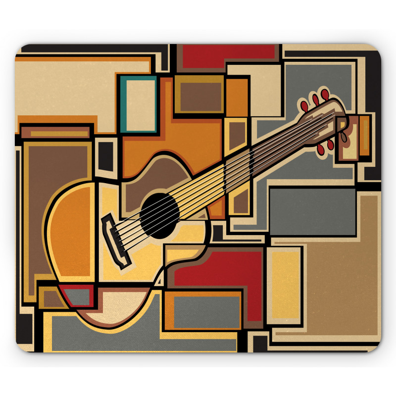 Geometric Guitar Funky Mouse Pad