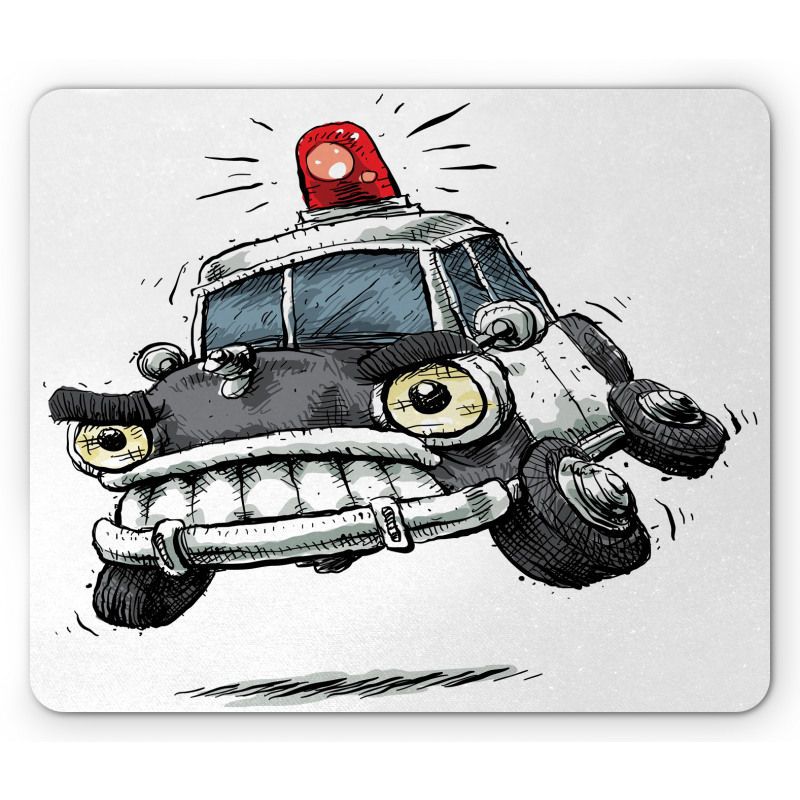 Police Car Art Image Mouse Pad