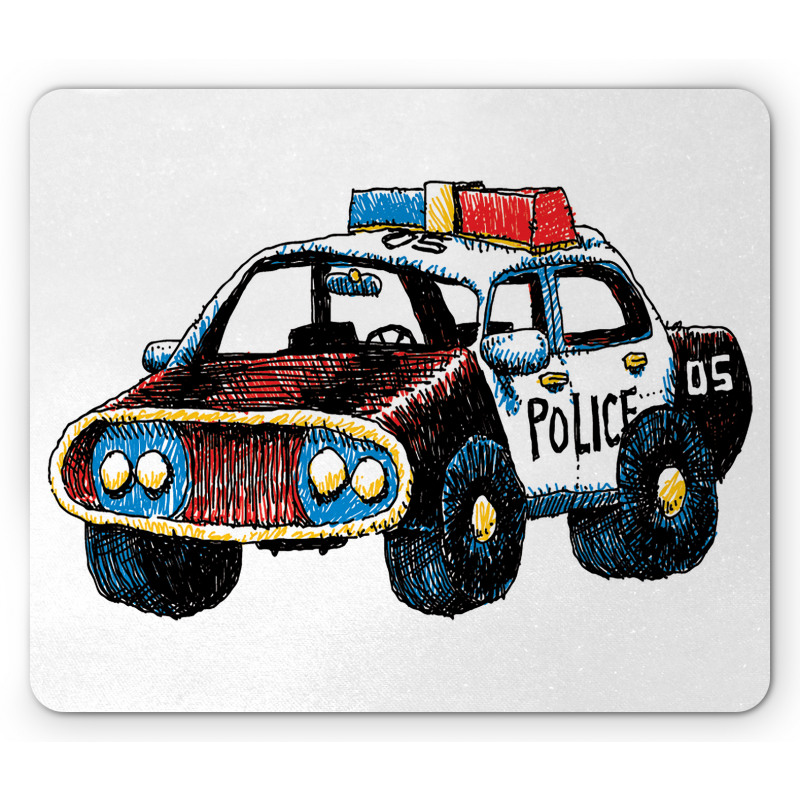 Sketchy Police Car Mouse Pad