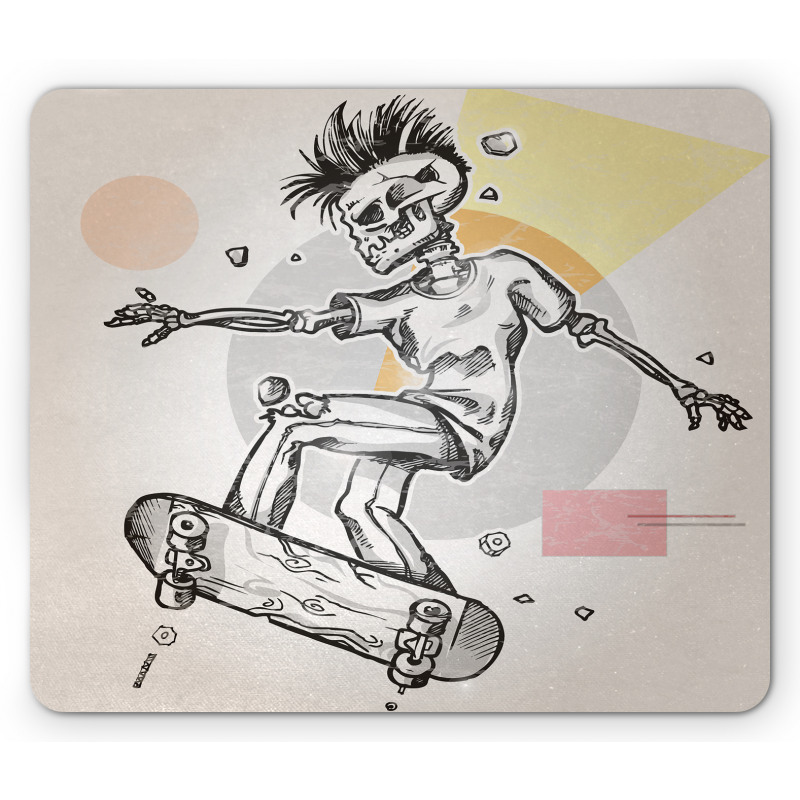 Skating Skeleton Boy Mouse Pad