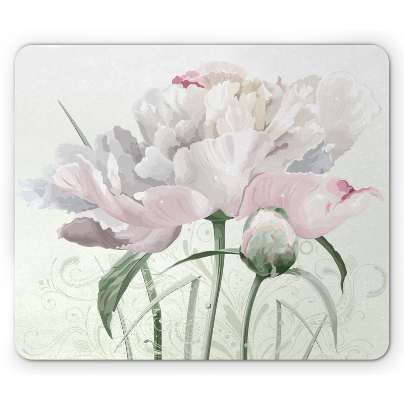 Pink Rose Tulip Abstract Mouse Pad