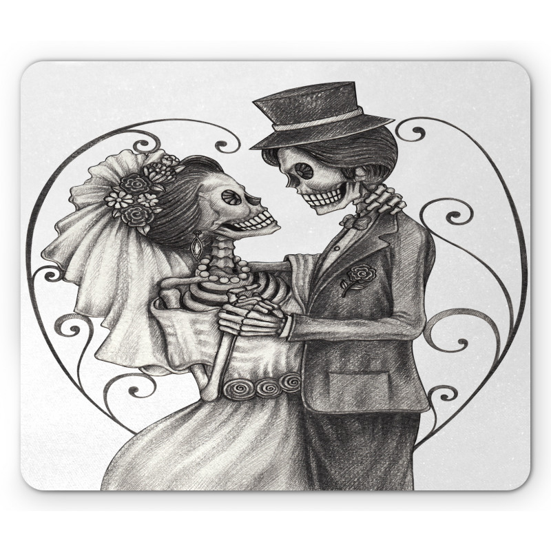 Skeleton Marriage Mouse Pad