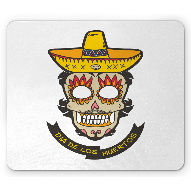 Skull with Sombrero Mouse Pad