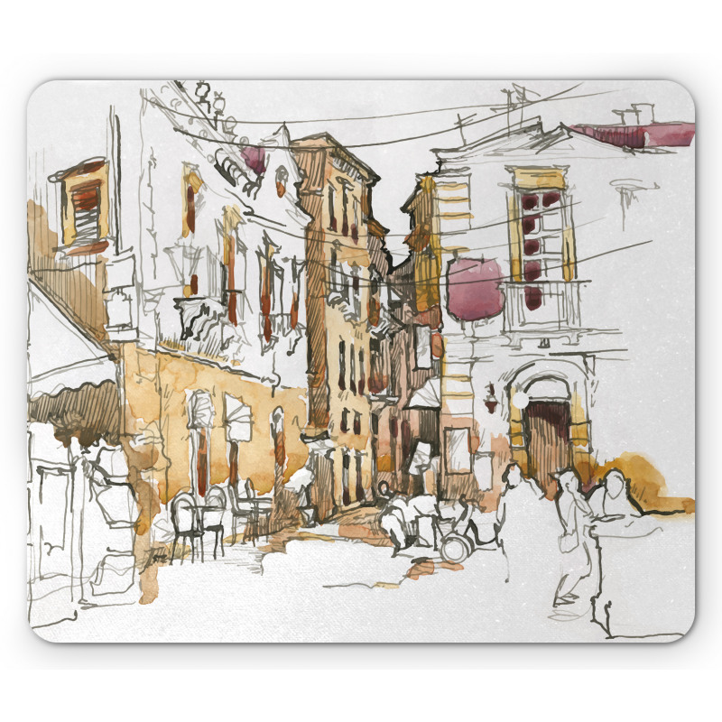 Street Town Sketch Mouse Pad