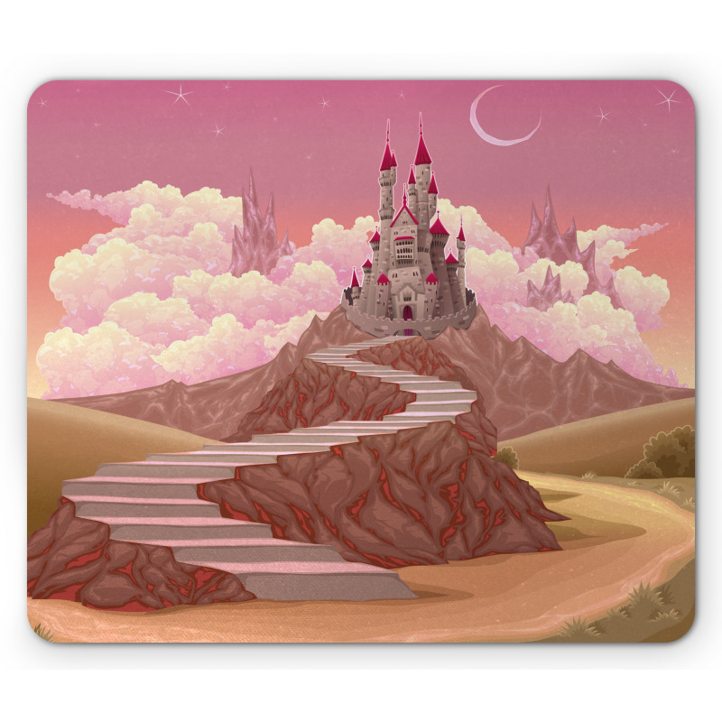 Hill Sunset Castle Mouse Pad