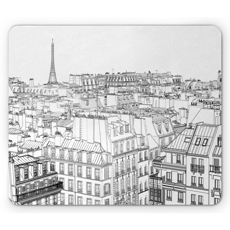 Roofs in Paris and Eiffel Mouse Pad