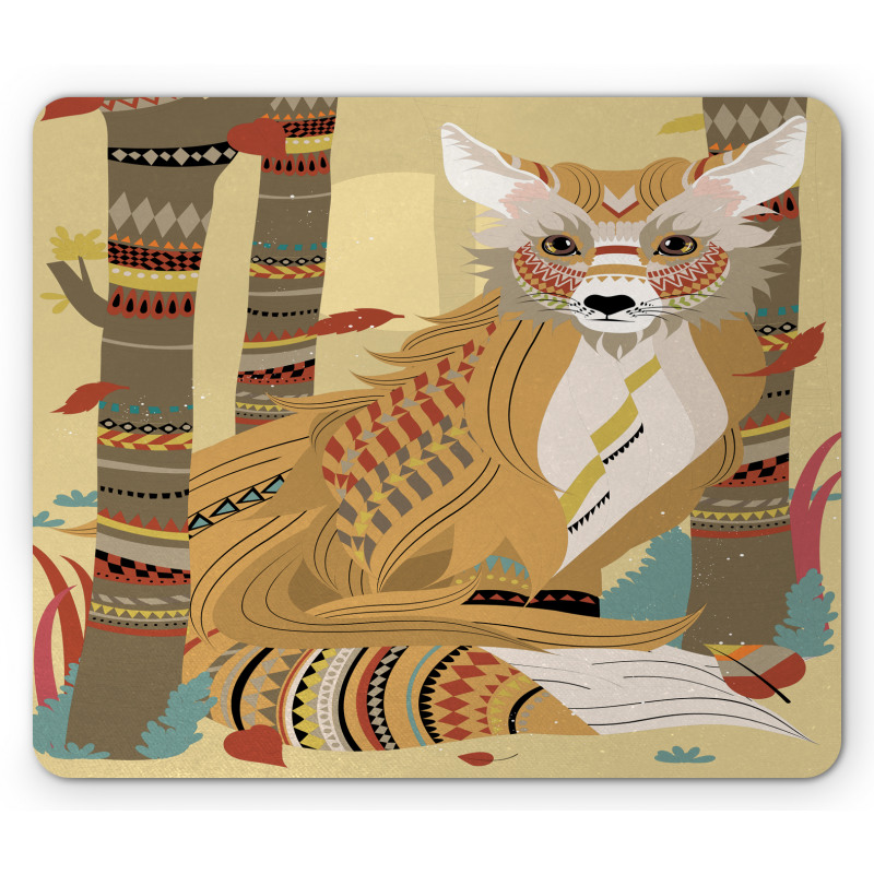 Fluffy Fox in the Forest Mouse Pad