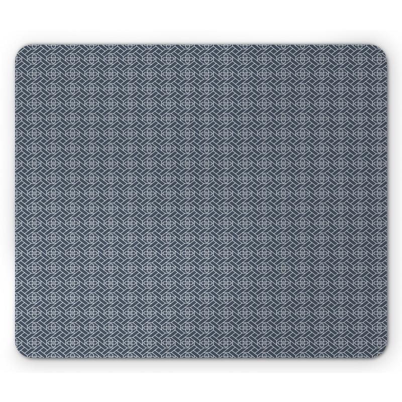 Geometric Floral Motif Mouse Pad